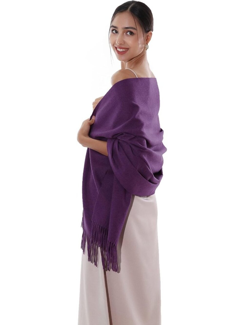 Cozy Winter Pashmina Shawl Wrap for Women - Soft, Warm, Large Scarf for Evenings